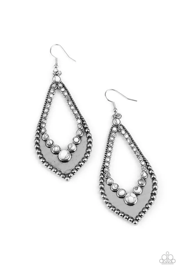 Paparazzi Earring Essential Minerals White Paparazzi Jewelry Earrings