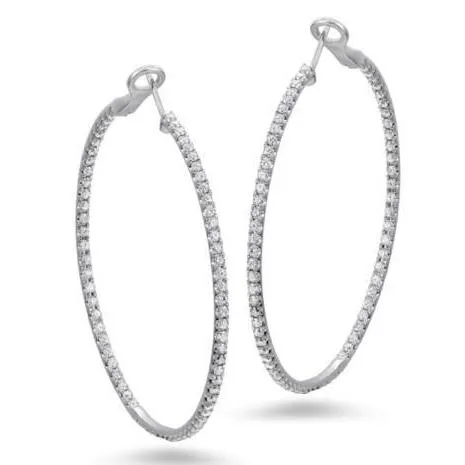 Earrings GB 575 Ct Brilliant Cut Natural Earth Mined Diamonds Ladies Hoop Earrings Gold White 14K Earrings GB 575 Ct Brilliant Cut Natural Earth Mined Diamonds Ladies Hoop Earrings Gold White 14K