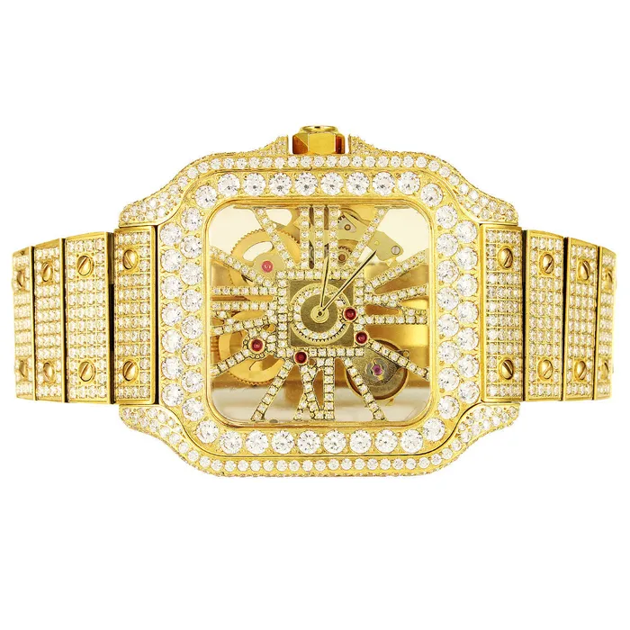 EMPIRE Watches Moissanite Skeleton Dial Yellow Tone Watch