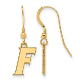 Sterling Silver Goldplated LogoArt University of Florida F Dangle Wire Earrings International Diamond Center Earrings Sterling Silver Goldplated LogoArt University of Florida F Dangle Wire Earrings International Diamond Center Earrings