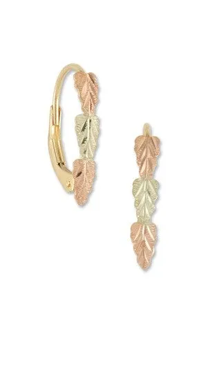 TR Jewelry Concepts Earrings Landstroms Black Hills Gold Three Leaf Leverback Earrings TR Jewelry Concepts Earrings Landstroms Black Hills Gold Three Leaf Leverback Earrings
