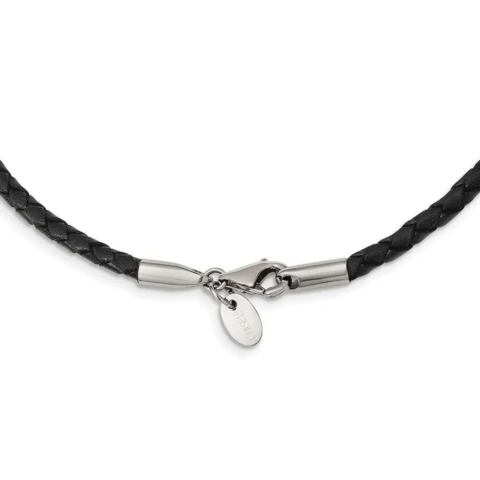 30mm Genuine Leather Weave Necklace Chisel Necklaces