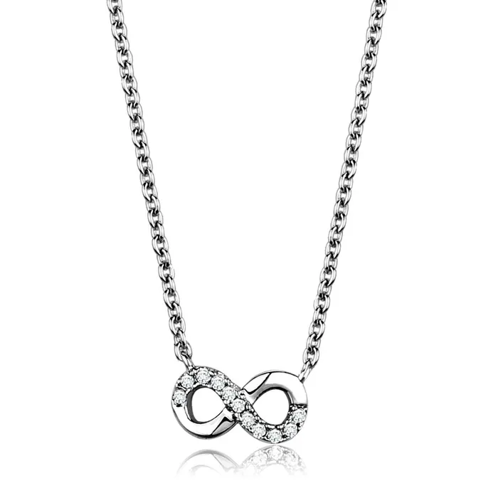 3W1022 Rhodium Brass Chain Pendant with AAA Grade CZ in Clear Alamode Necklaces 3W1022 Rhodium Brass Chain Pendant with AAA Grade CZ in Clear Alamode Necklaces