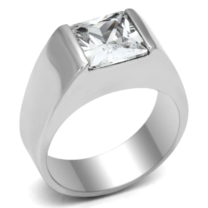 Alamode Rings LOS575 Rhodium 925 Sterling Silver Ring with AAA Grade CZ in Clear