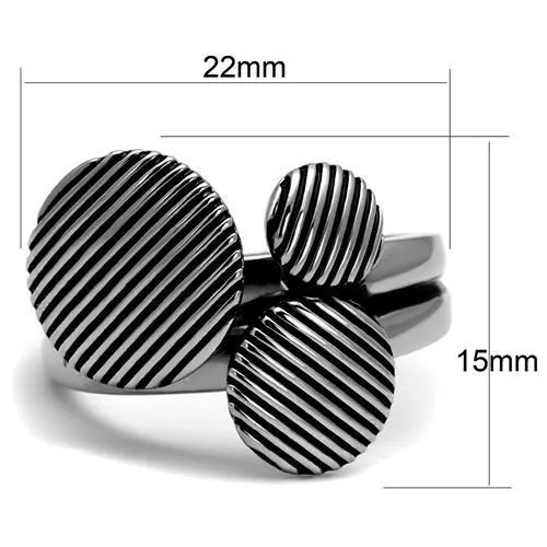 Alamode Rings TK2973 High polished no plating Stainless Steel Ring with Epoxy in Jet