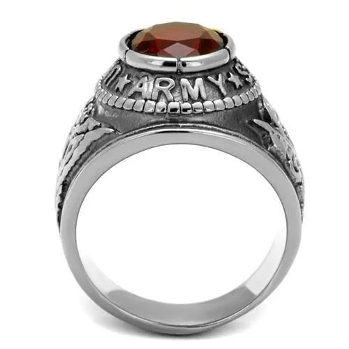 Alamode Rings TK414706 HighPolished Stainless Steel Ring with Synthetic Synthetic Glass in Siam