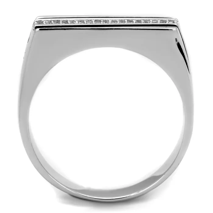 Alamode Rings TS217 Rhodium 925 Sterling Silver Ring with AAA Grade CZ in Clear