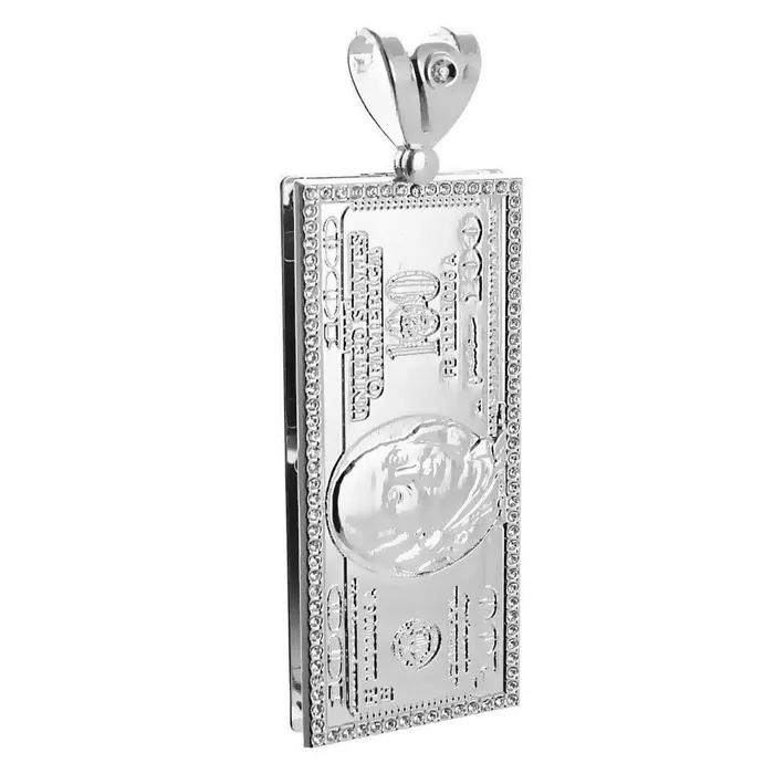 Bling Cartel Admin Silver Tone One Hundred Dollar Bill 100 Cash Pendant Necklaces Bling Cartel Admin Silver Tone One Hundred Dollar Bill 100 Cash Pendant Necklaces