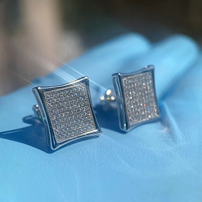 Bling Cartel Earrings Kite Earrings Real 925 Sterling Silver CZ 9 Rows Bling Cartel Earrings Kite Earrings Real 925 Sterling Silver CZ 9 Rows