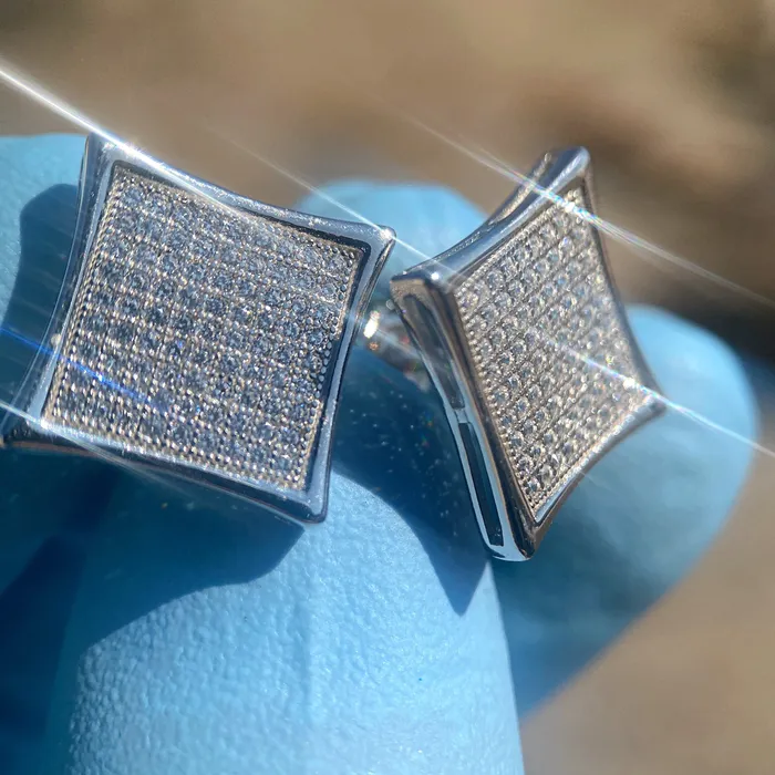 Bling Cartel Earrings Kite Earrings Real 925 Sterling Silver CZ 9 Rows Bling Cartel Earrings Kite Earrings Real 925 Sterling Silver CZ 9 Rows