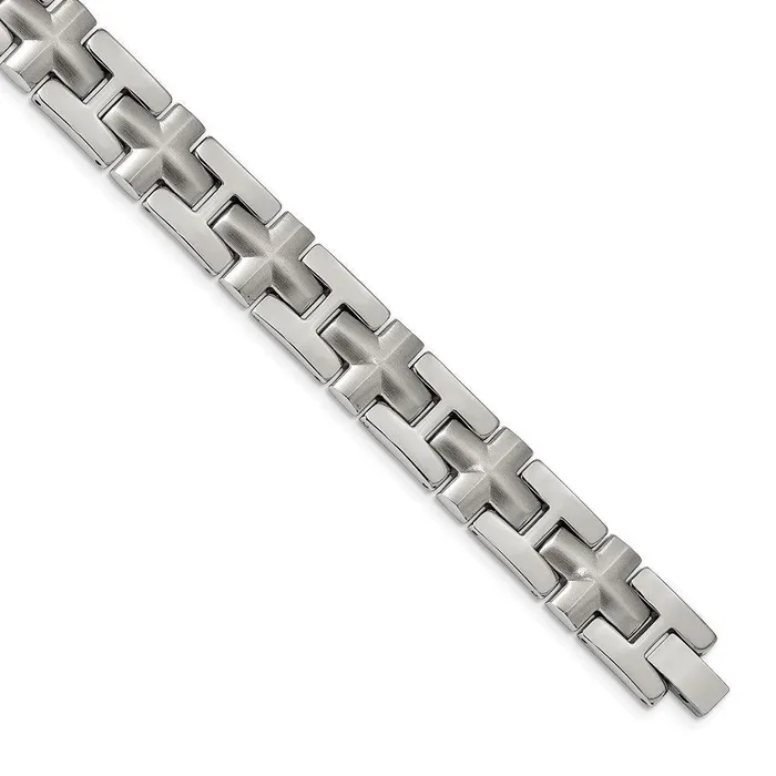 Chisel Bracelets Stainless Steel BrushedPolished 85in Bracelet