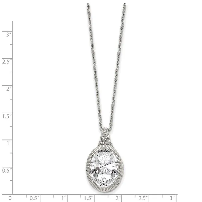 Chisel Necklaces Stainless Steel Oval Crystal Necklace Chisel Necklaces Stainless Steel Oval Crystal Necklace