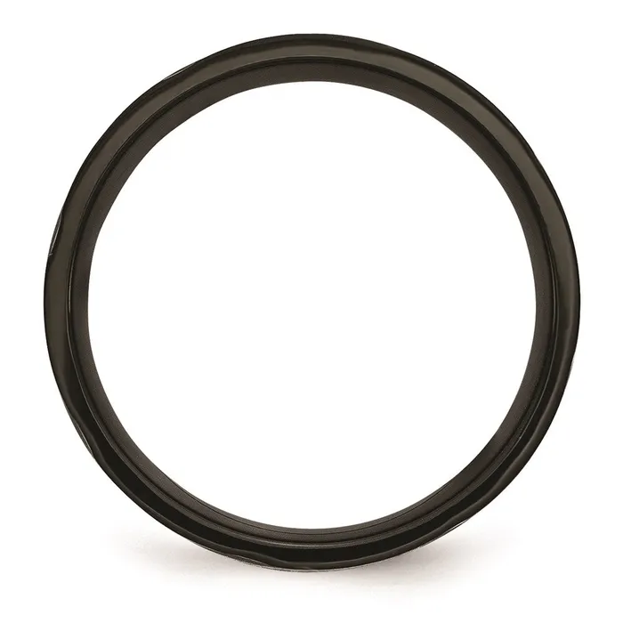 Chisel Rings Titanium Swirl Design Black IPplated 8mm BrushedPolished Band TB350 Chisel Rings Titanium Swirl Design Black IPplated 8mm BrushedPolished Band TB350