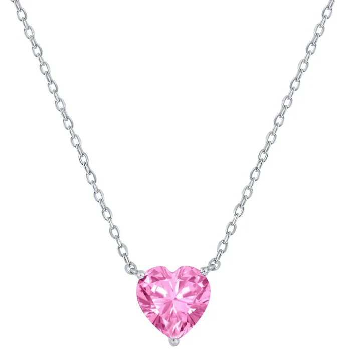 Classic Necklaces Classic Womens Necklace Silver 8mm Rose October Heart Perciosa Crystal M7131 Classic Necklaces Classic Womens Necklace Silver 8mm Rose October Heart Perciosa Crystal M7131