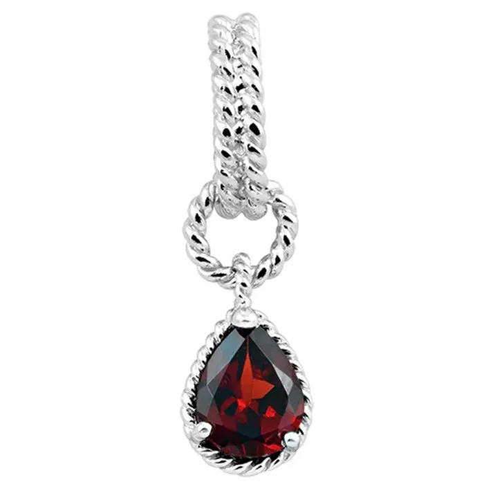 Classic Necklaces Classic Womens Pendant Sterling Pear Shape Garnet Gemstone Twisted Wire K5652 Classic Necklaces Classic Womens Pendant Sterling Pear Shape Garnet Gemstone Twisted Wire K5652