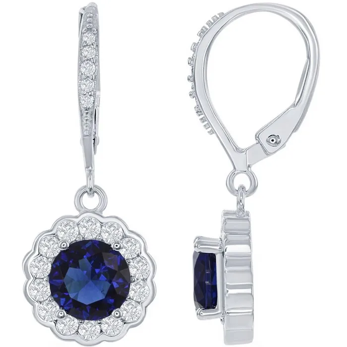Classic Womens Necklace and Earrings Set September Birthstone with CZ HS5223 Classic Necklaces