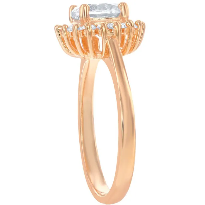 Classic Womens RG Baguette and Round CZ Ring W1653 Classic Rings