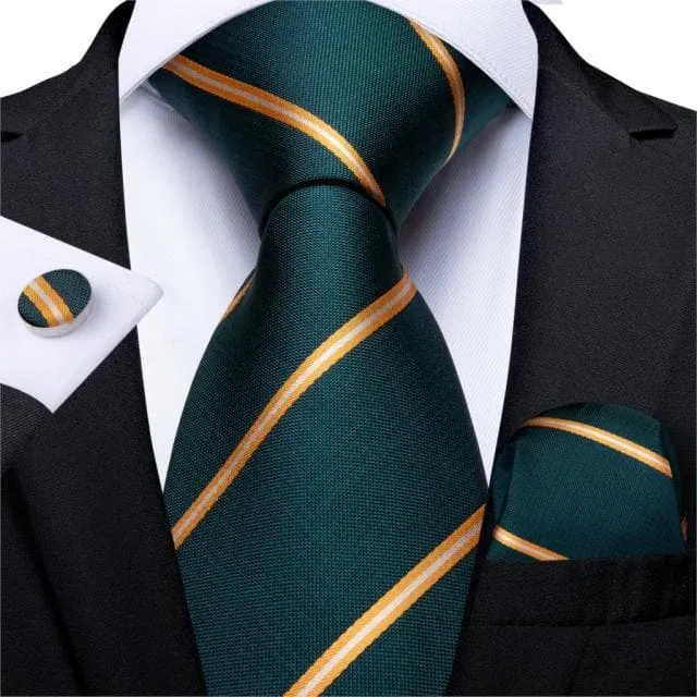 Earrings Divine Inspiration Styles DBG VIP Design Collection Mens Fashion Deep Emerald Green Golden Stripes 100 Premium Quality Silk Ties Earrings Divine Inspiration Styles DBG VIP Design Collection Mens Fashion Deep Emerald Green Golden Stripes 100 Premium Quality Silk Ties