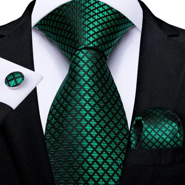 Earrings Divine Inspiration Styles DBG VIP Design Collection Mens Fashion Deep Emerald Green Golden Stripes 100 Premium Quality Silk Ties