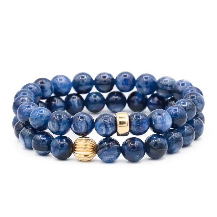 Earthly Abundance Jewelry Bracelets Blue Kyanite Bracelet 8mm