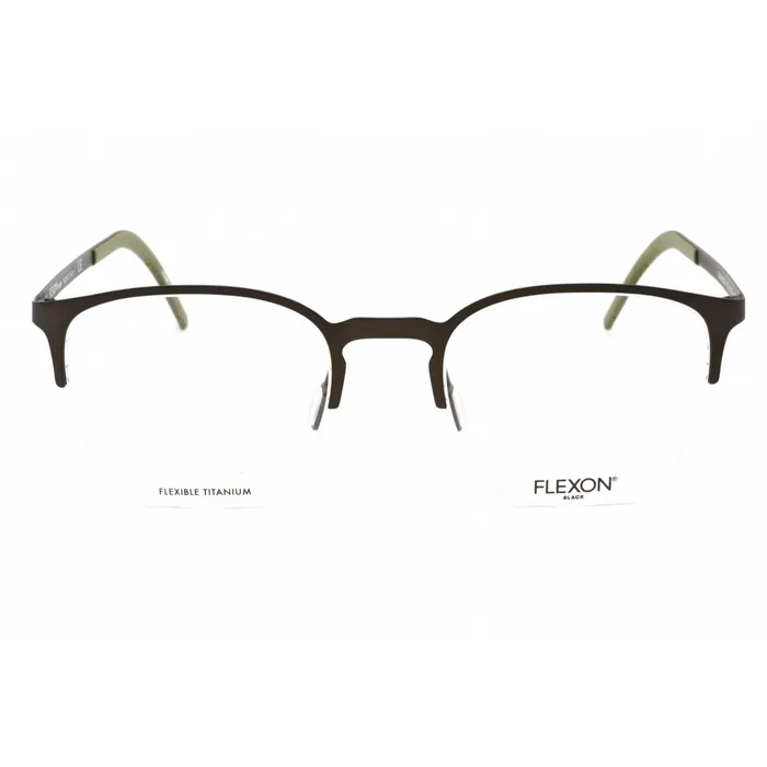 Flexon Mens Eyeglasses Matte Gunmetal Half Rim Square Frame FLEXON B2035 070 Flexon Rings
