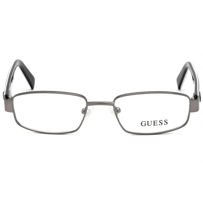 GUESS Rings Guess Mens Eyeglasses Clear Demo Lens Gunmetal Rectangular Frame GU91013 J14