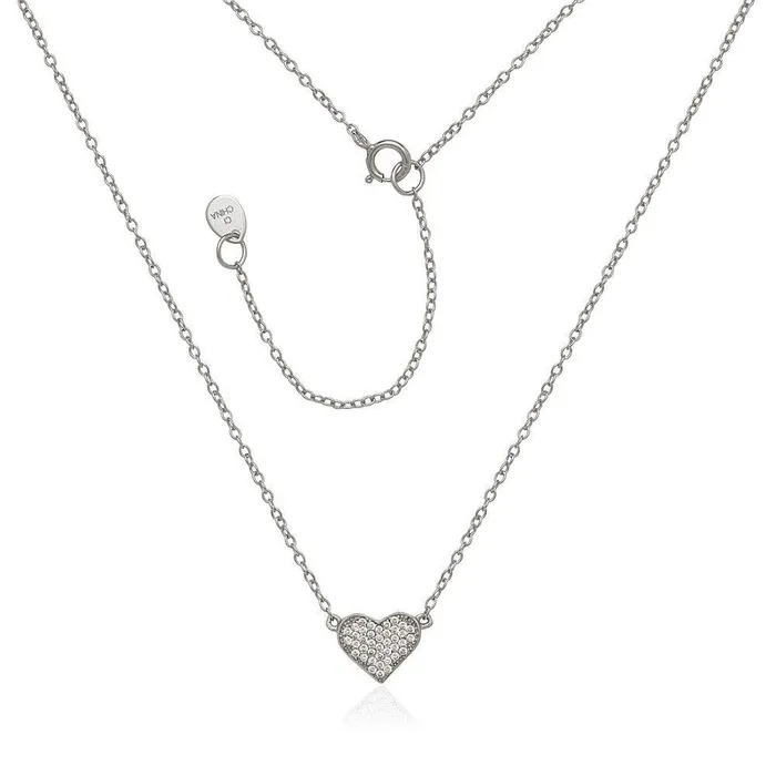 Necklaces Classic Sterling Silver CZ Heart Necklace