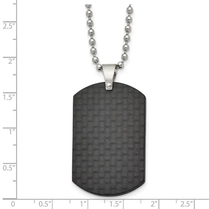 Necklaces Stainless Steel Brushed Black Solid Carbon Fiber Dog Tag Necklace Chisel Necklaces Stainless Steel Brushed Black Solid Carbon Fiber Dog Tag Necklace Chisel