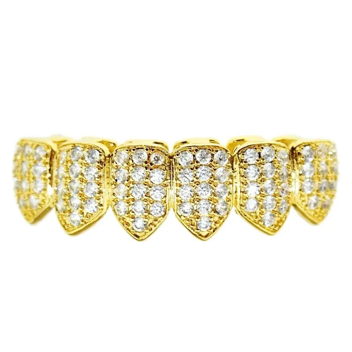 PreStyled Sets Bling Cartel Admin 18K Gold Plated Iced CZ 26 Teeth Iced Flooded Out Grillz Combo
