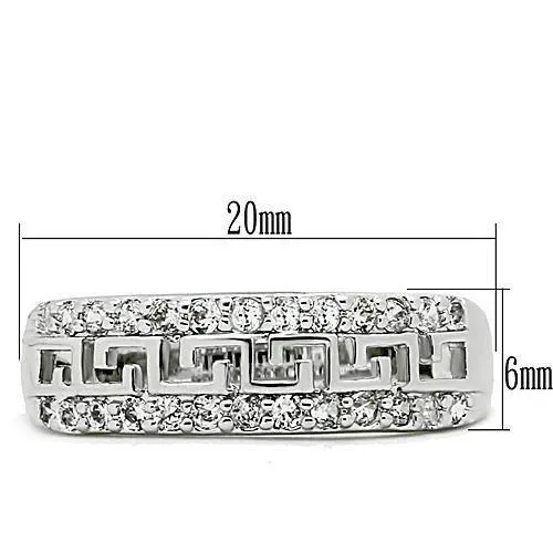 Rings Alamode 3W130 Rhodium Brass Ring with AAA Grade CZ in Clear