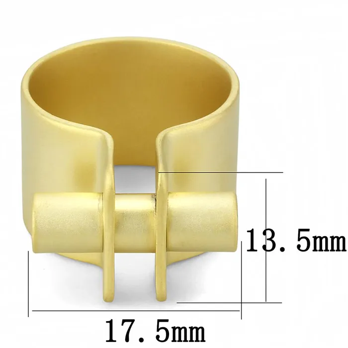 Rings Alamode LO4241 Matte Gold Brass Ring with No Stone