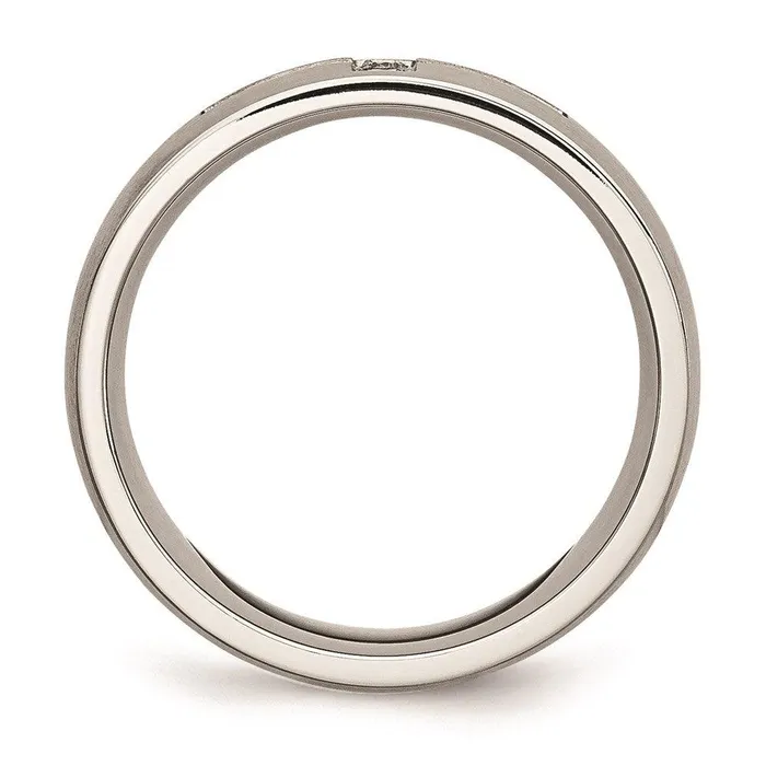 Rings Chisel Stainless Steel Brushed CZ Cross Ring Rings Chisel Stainless Steel Brushed CZ Cross Ring