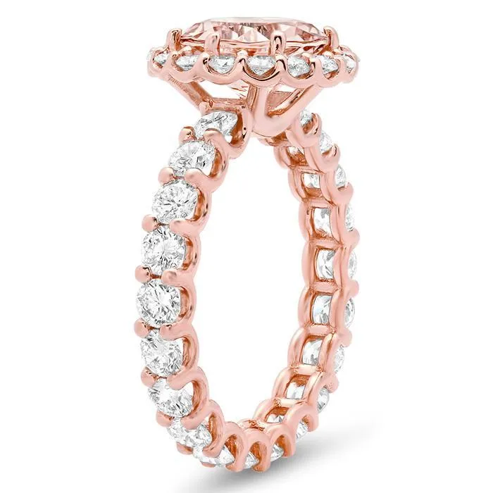 Rings Morganite Rose Gold Eternity Engagement Ring deBebians