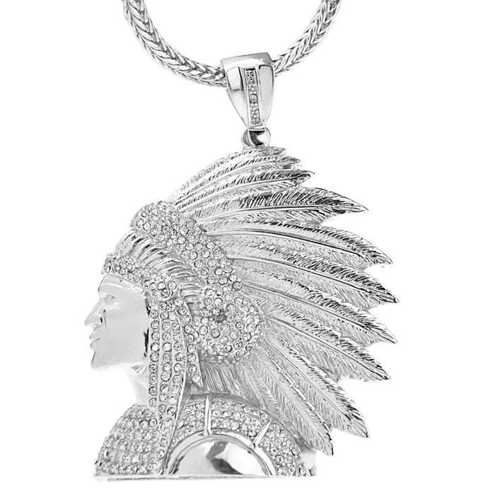 Rings Silver Tone American Indian Chief Head 36 Franco Chain Bling Cartel Admin