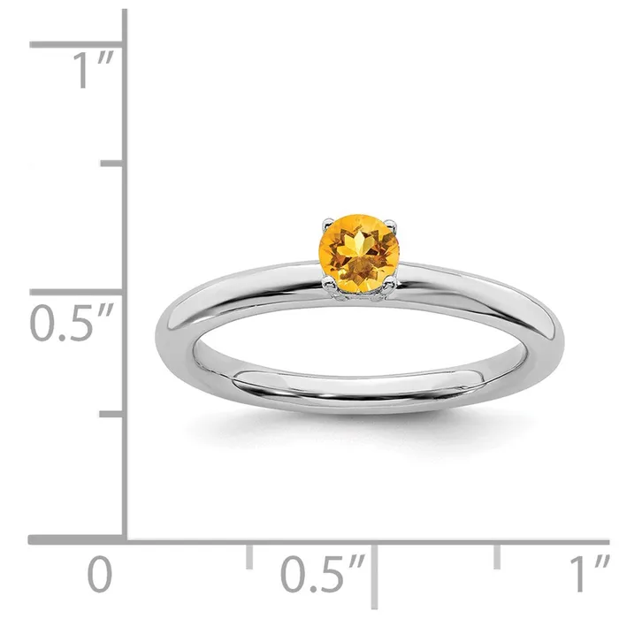 Rings Stackable Expressions Sterling Silver Stackable Expressions Rhodium Citrine Ring QSK1909