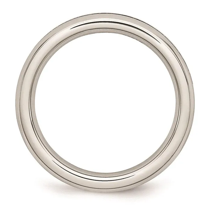 Rings Stainless Steel 4mm September Blue CZ Ring Chisel Rings Stainless Steel 4mm September Blue CZ Ring Chisel