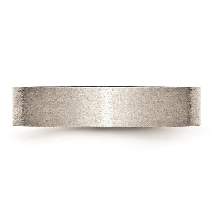 Rings Stainless Steel Flat 5mm Brushed Band Chisel Rings Stainless Steel Flat 5mm Brushed Band Chisel