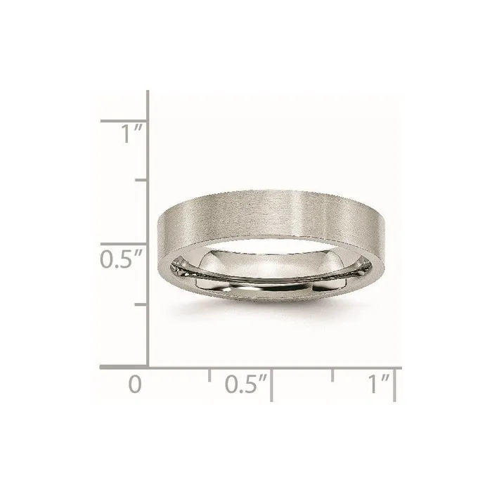 Rings Stainless Steel Flat 5mm Brushed Band Chisel Rings Stainless Steel Flat 5mm Brushed Band Chisel