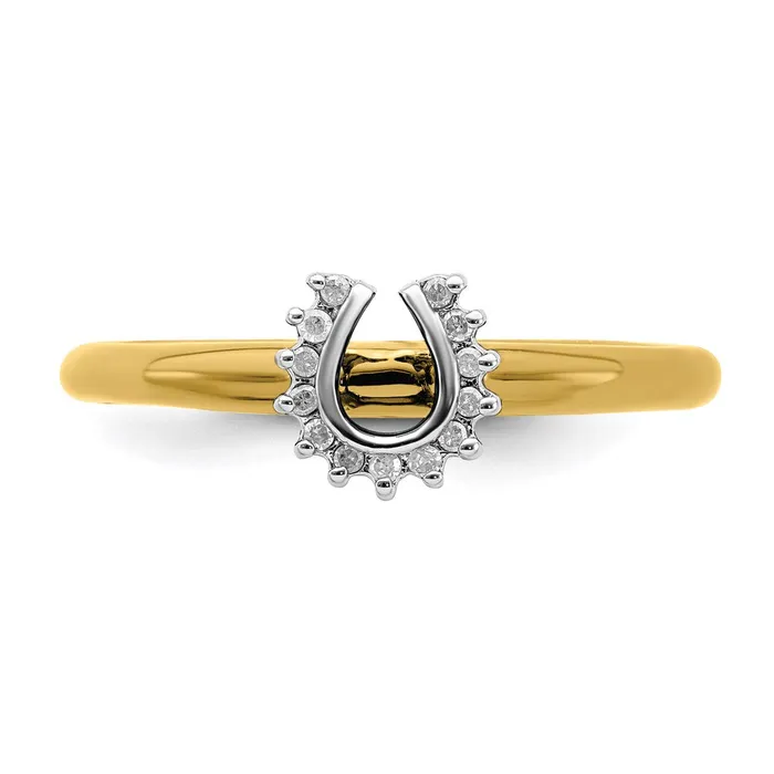 Stackable Expressions Sterling Silver Stackable Expressions Yellowplated Dia Horseshoe Ring QSK1979 Rings