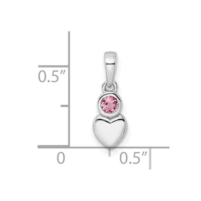 Sterling Silver Rhodiumplated Polished Pink Tourmaline Heart Pendant Jewelry Necklaces Sterling Silver Rhodiumplated Polished Pink Tourmaline Heart Pendant Jewelry Necklaces