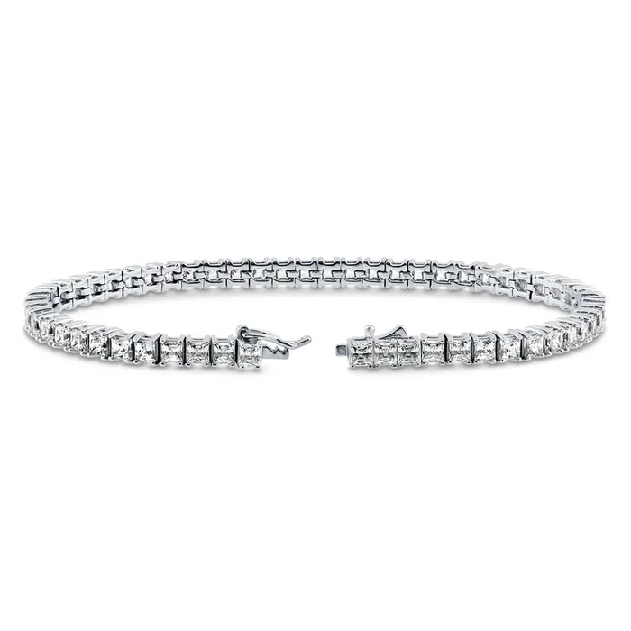 BERRICLE Bracelets Princess CZ Tennis Bracelet in Sterling Silver