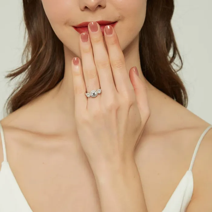 BERRICLE Rings 3Stone 08ct CZ Ring in Sterling Silver