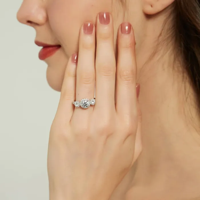 BERRICLE Rings 3Stone 08ct CZ Ring in Sterling Silver