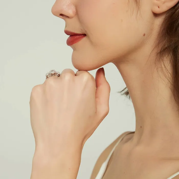 BERRICLE Rings 3Stone 08ct CZ Ring in Sterling Silver