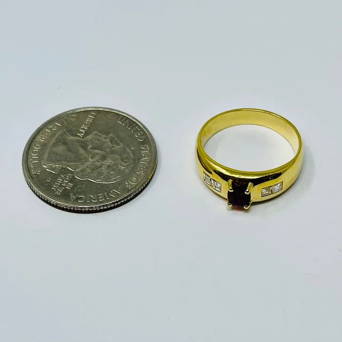 Bossard Rings Bossard 18K Gold Ring with 05ct Ruby and 05ct Diamond