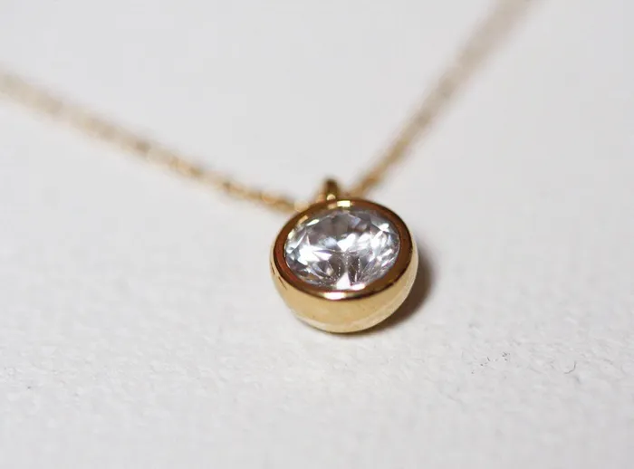 Capucinne Cubic Zirconia Necklace Solitaire Diamond Necklace Necklaces