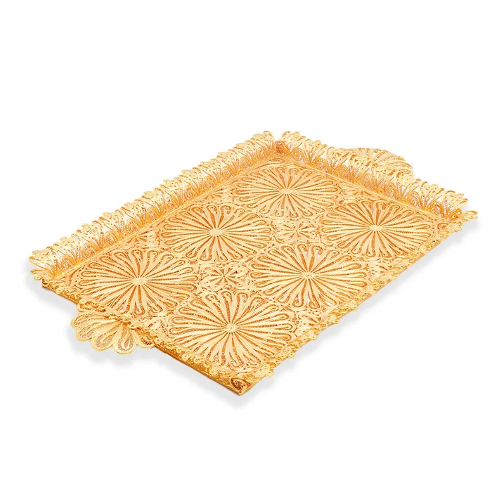 Decorium PreStyled Sets Decorium Zerafet Rectangular Tray Gold