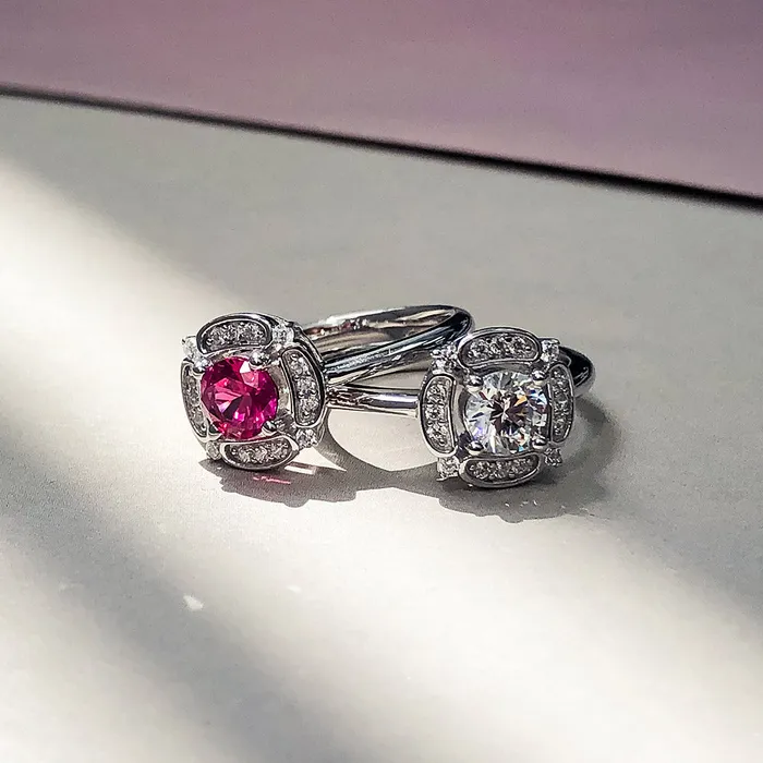 Halo Flower CZ Ring in Sterling Silver BERRICLE Rings