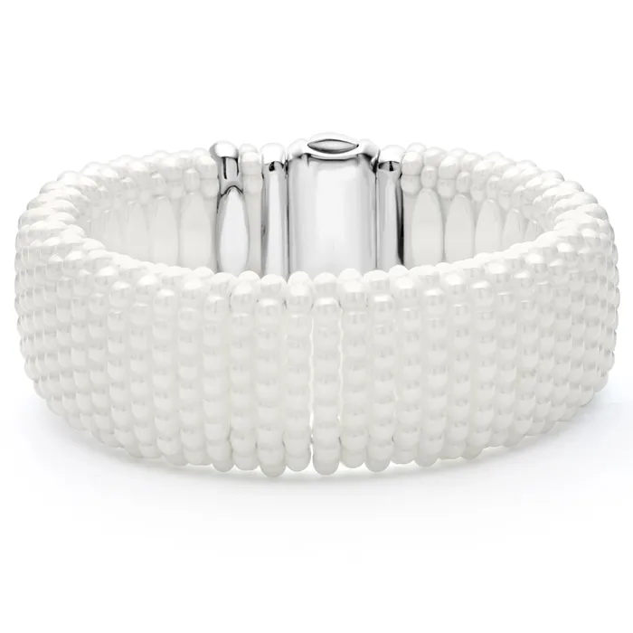 Lagos Bracelets White Caviar White Statement Ceramic Caviar Bracelet 23mm