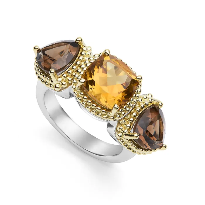 LAGOS Studio 18K Smokey Quartz and Citrine Ring Rings
